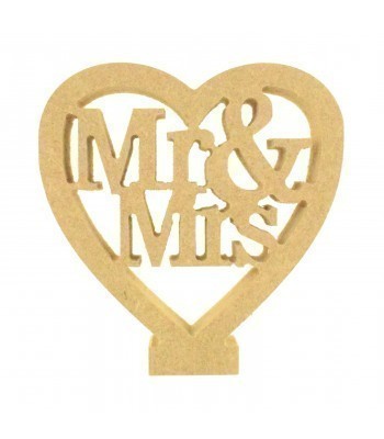 18mm Freestanding MDF 'Mr & Mrs' Mini Heart